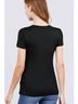Active Basic Solid Black Women's Eliza Cotton Jersey Top in Black Size S - photo 3