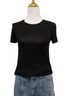 Active Basic Solid Black Women's Eliza Cotton Jersey Top in Black Size S - photo 4