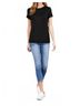 Active Basic Solid Black Women's Eliza Cotton Jersey Top in Black Size M - photo 5