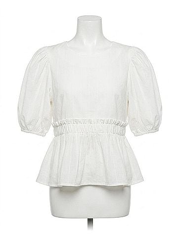 Corey Lynn Calter Peggy Peplum Top in White (view 1)