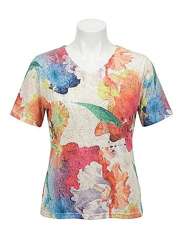 Ethyl Come And Go Dashing Colorful Tee Top in Multi Bright (view 1)