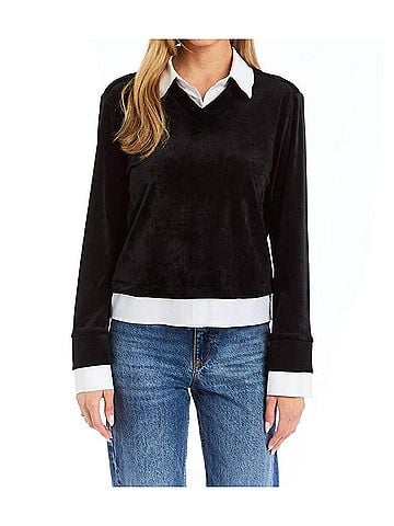 Drew Biana Twofer Sweatshirt in Evergreen (view 2)