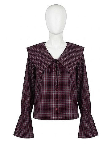 Things Between Sylvette Checkered Top in Red (view 1)