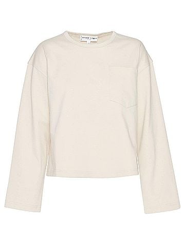 Apiece Apart Boxy Long Sleeve Tee in Oat (view 1)