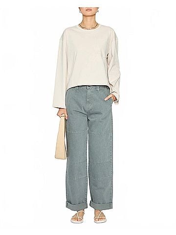Apiece Apart Boxy Long Sleeve Tee in Oat (view 2)