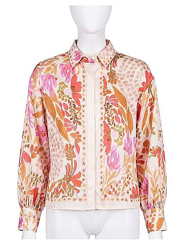 Jade Oversized Shirt in Floral Scarf (view 1)