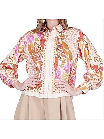 Jade Oversized Shirt in Floral Scarf (view 2)