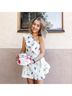 ASOS 88% Polyester 12% Elastane 100% Polyester Floral White Multi Color Cocktail Dress Size 8 - photo 3