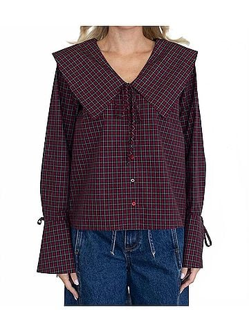 Things Between Sylvette Checkered Top in Red (view 2)