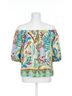 Jade Green Button Front Off Shoulder Top in Forest Broder Size XS - photo 1