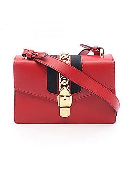 Gucci Gucci Sylvie Small Web Line Shoulder Bag Handbag Leather Women's Red 4218821 (view 1)