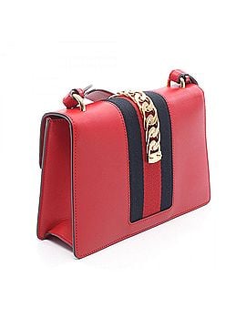 Gucci Gucci Sylvie Small Web Line Shoulder Bag Handbag Leather Women's Red 4218821 (view 2)