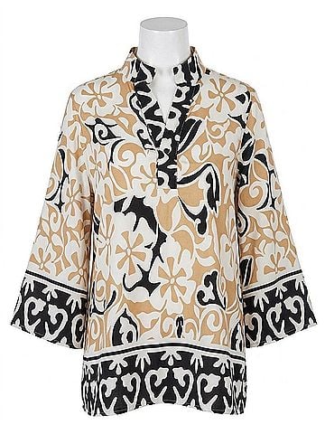 Jade Placket Tunic in Ethnic Border (view 1)