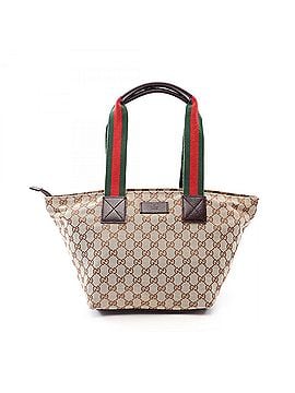 Gucci Gucci GG pattern Sherry line tote bag/handbag, canvas and leather, women's, beige, 131230 (view 1)