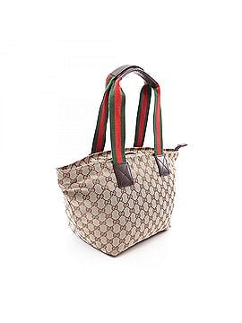 Gucci Gucci GG pattern Sherry line tote bag/handbag, canvas and leather, women's, beige, 131230 (view 2)