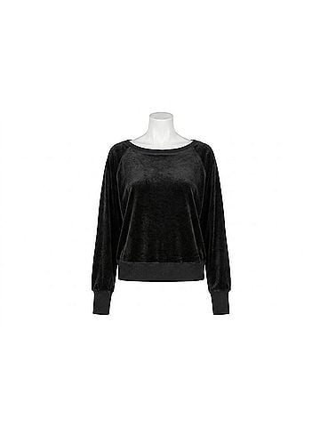 Bobi Puff Raglan Pullover in Black (view 1)