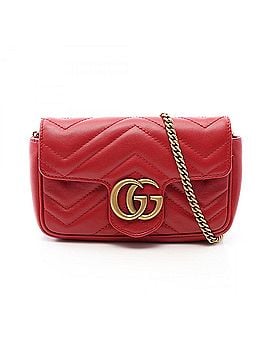 Gucci Gucci GG Marmont Super Mini Bag, Shoulder Bag/Handbag, Leather, Women's, Red, 476433 (view 1)