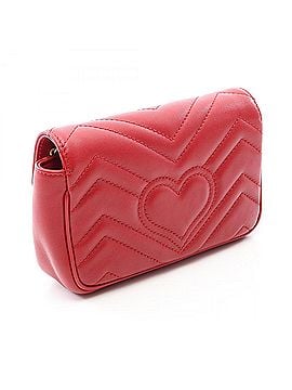 Gucci Gucci GG Marmont Super Mini Bag, Shoulder Bag/Handbag, Leather, Women's, Red, 476433 (view 2)