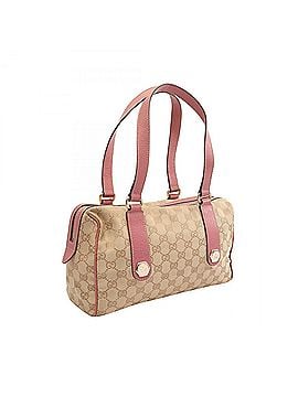 Gucci Gucci GG Canvas Handbag, and Leather, Women's, Beige/Pink, 152457 (view 2)