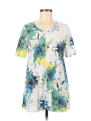 Parsley & Sage Faith Short Sleeve Top - Plus in White Multi (view 1)