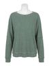 Mono b Multi Color Waffle Ribbed Round Neck Pullover in Dark Basil One size - photo 1