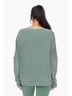 Mono b Multi Color Waffle Ribbed Round Neck Pullover in Dark Basil One size - photo 3