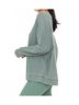 Mono b Multi Color Waffle Ribbed Round Neck Pullover in Dark Basil One size - photo 4