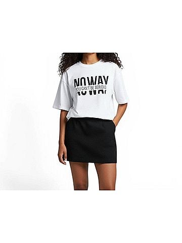 Ambar No Way Printed Relaxed Fit T-Shirt in White (view 2)