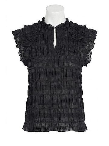 Love Token Gina Shirred Top in Black (view 1)