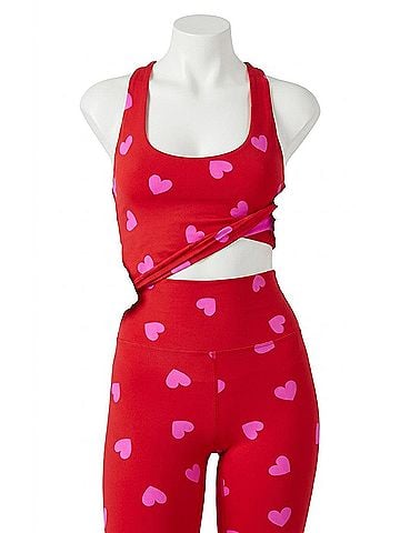 Beach Riot Yara Top in Royal Red Hearts (view 1)