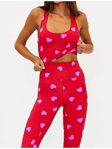 Beach Riot Yara Top in Royal Red Hearts (view 2)