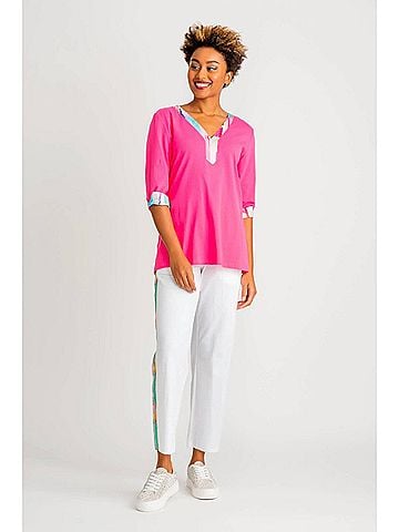 Berek Tie Dye Mixer Top in Hot Pink (view 2)