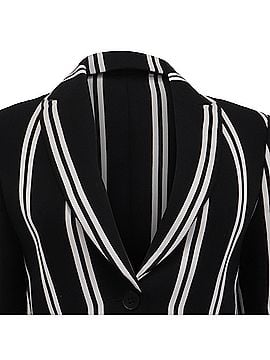 Maje Maje Vakila Striped Single-Breasted Blazer in Black and White Viscose (view 2)