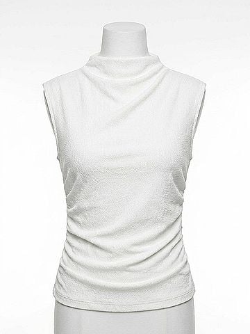 FDJ Rushed Cap Sleeve Top in White (view 1)