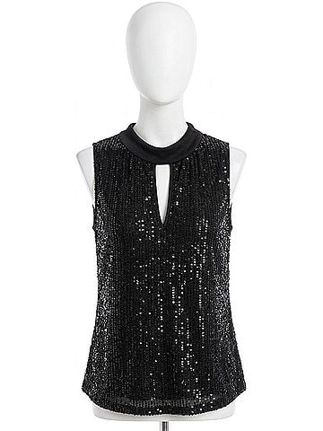 Drew Dream Sequin Tank in Black (view 1)