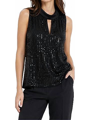 Drew Dream Sequin Tank in Black (view 2)
