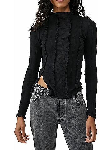 Free People Lula Top in Washed Black (view 2)