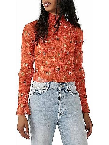 Free People Hello There Top in Grenadine Combo (view 2)