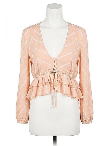 Free People Samifran Long Sleeve Top in Peach (view 1)