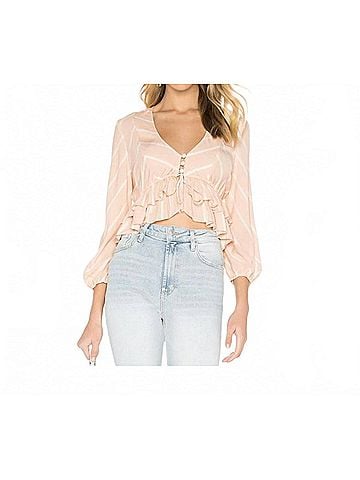 Free People Samifran Long Sleeve Top in Peach (view 2)
