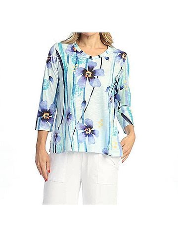 Jess & Jane Tulip Hem Top in Bluebell (view 2)
