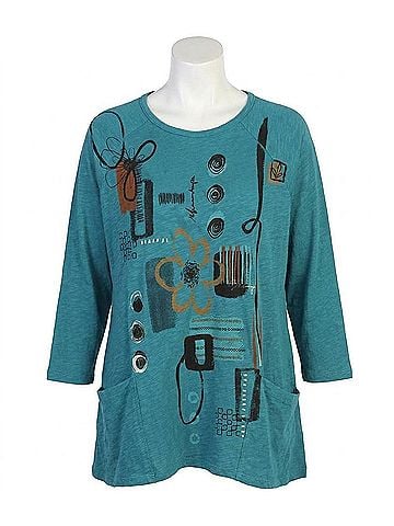Jess & Jane Botany Mineral Washed Top in Cypress (view 1)