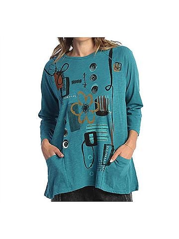 Jess & Jane Botany Mineral Washed Top in Cypress (view 2)