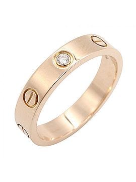 Cartier Cartier Mini Love Ring 1PD Ring, Jewelry, 18KPG (Pink Gold), Diamond, Women's, Gold Tone, Clear B4050700 (view 1)
