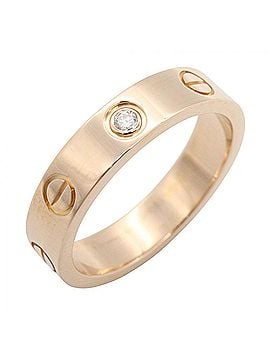 Cartier Cartier Mini Love Ring 1PD Ring, Jewelry, 18KPG (Pink Gold), Diamond, Women's, Gold Tone, Clear B4050700 (view 1)