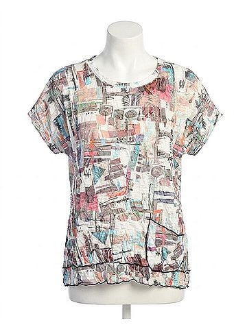 Jess & Jane Villa Crushed Pocket Top in Beige (view 1)