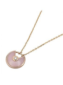 Cartier Cartier Amulette Pink Opal Necklace - 18K Gold (PG) with Diamonds Women's Pink/Clear/Gold Tones (view 1)