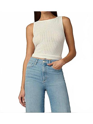 Joe's Jeans Crochet Boatneck Tank in White (view 2)