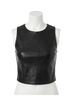 Commando Solid Black Faux Leather Shell Top in Black Size S - photo 1