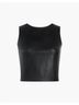 Commando Solid Black Faux Leather Shell Top in Black Size S - photo 6